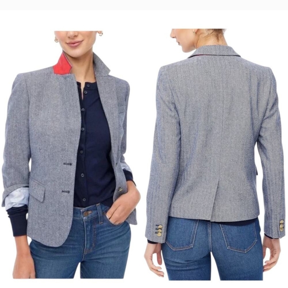 J.Crew Herringbone Schoolboy Blazer